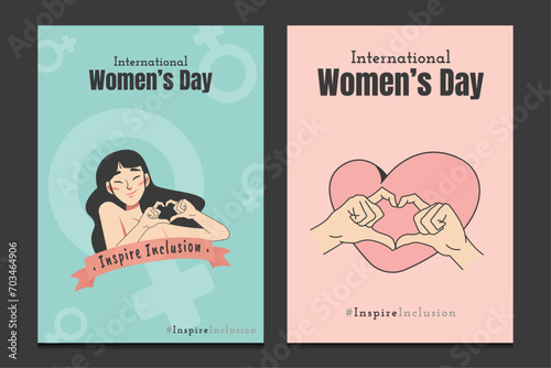 International Women's Day 2024 cards, vector illustration
#InspireInclusion