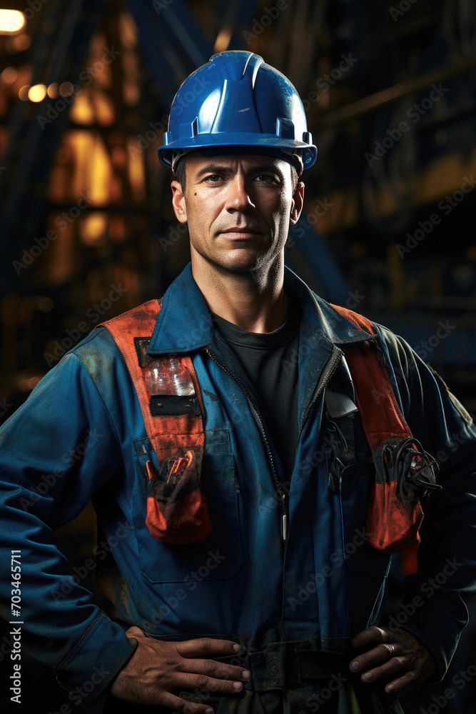 Obraz premium Portrait of a oil rig worker