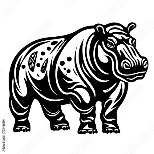 Playful Hippopotamus Vector