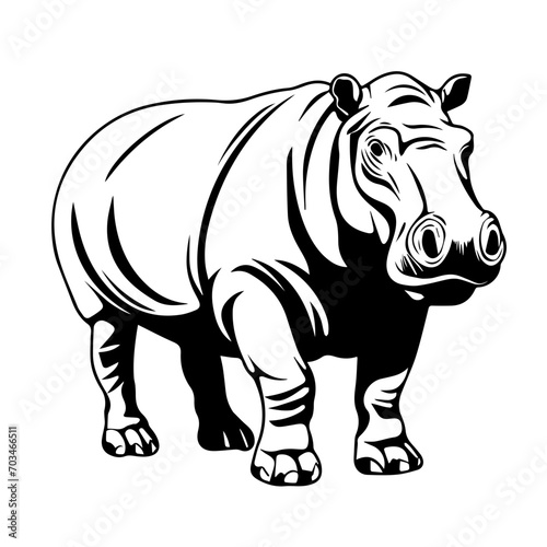 Playful Hippopotamus Vector