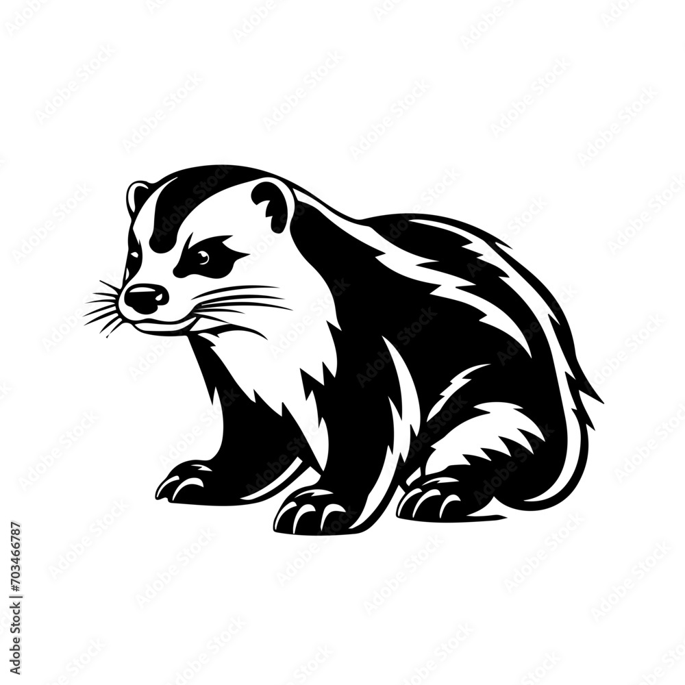 Fierce Honey Badger Wildlife Vector