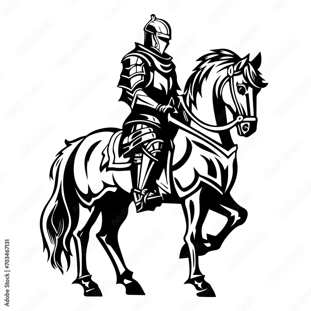 Medieval Knight in Armor Vector Illustration Medieval Knight in Armor Vector Illustration