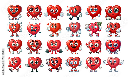 set of red hearts