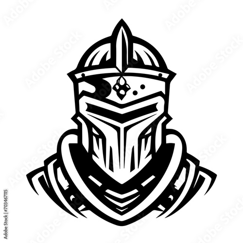 Medieval Knight in Armor Vector Illustration