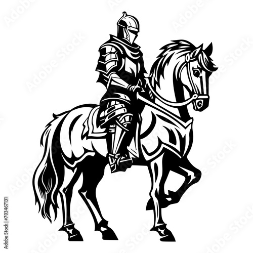 Medieval Knight in Armor Vector Illustration © Mateusz
