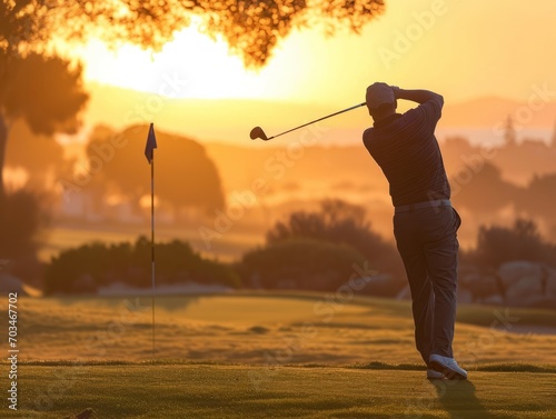 The Final Putt: Golfer Gauges Wind on the Green
