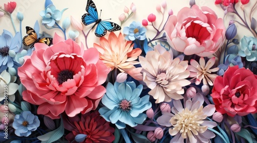 Flowers and Butterflies Pattern