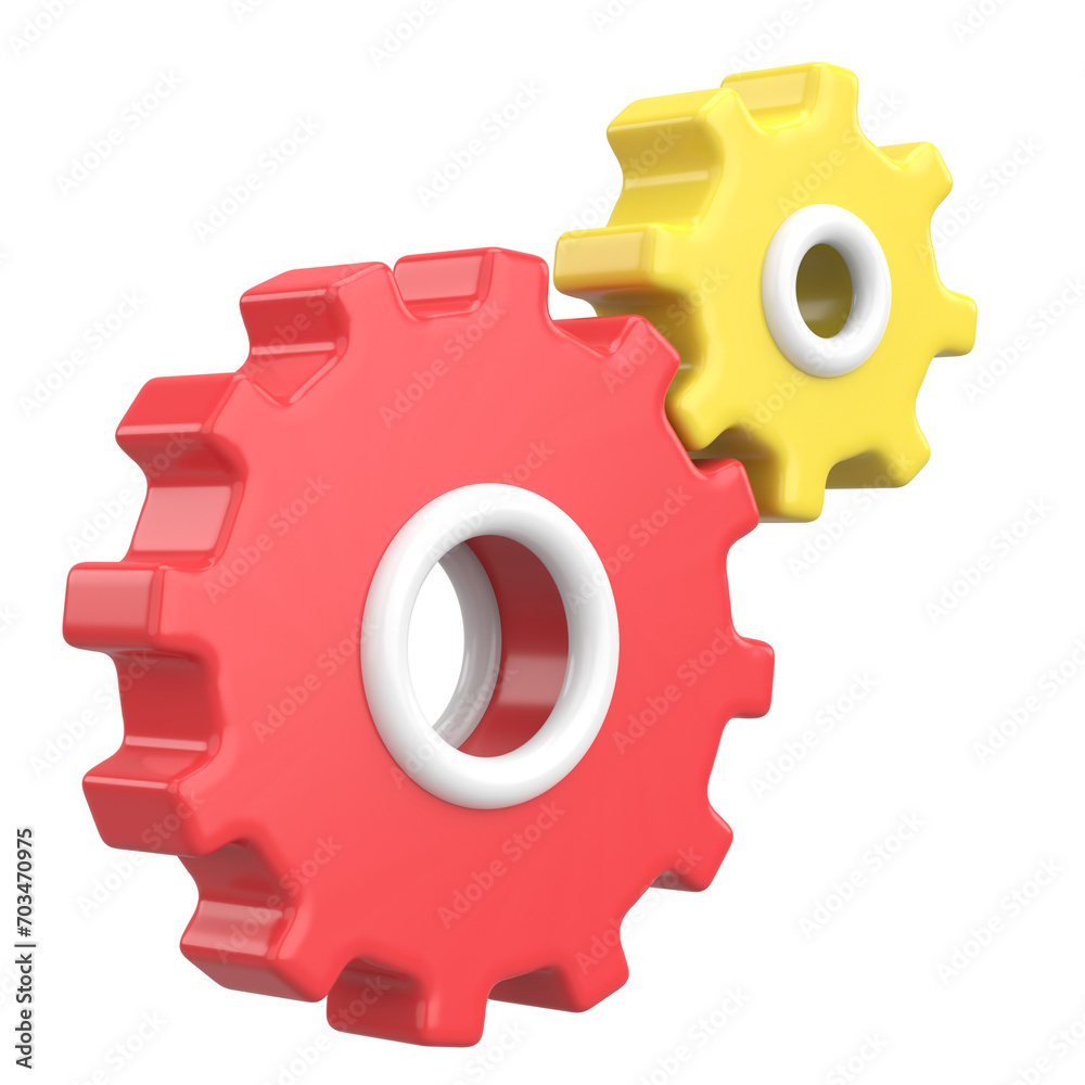 3D gear. Setting icon. 3D illustration. 3D gear. Setting icon. 3D illustration.