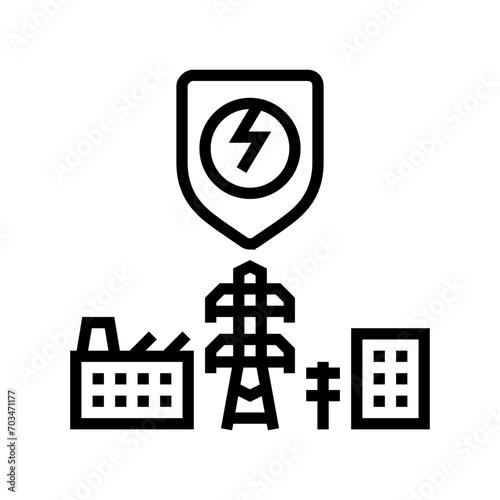 energy flow control electric grid line icon vector. energy flow control electric grid sign. isolated contour symbol black illustration