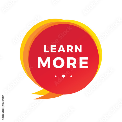 Learn more label design for sale banner. Flat design for website template or advertising. Vector illustration.