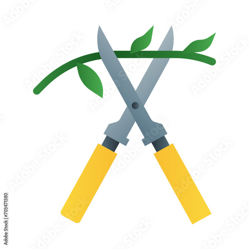 Pruning shears icon in gradient fill style with high vector quality suitable for ui and spring needs