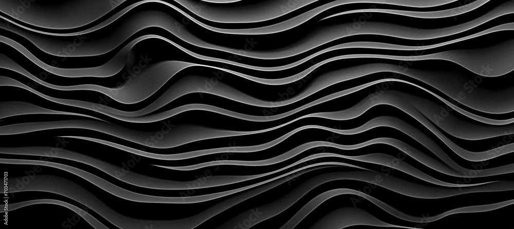 Fototapeta premium Elegant black wavy background pattern with flowing lines for a visually stunning composition