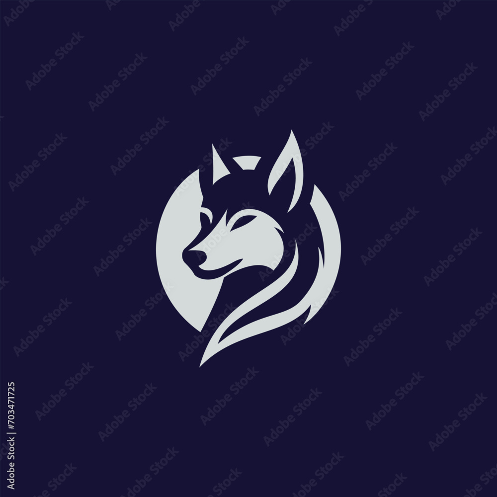 Majestic White Wolf Emblem Embracing the Nights Mystique