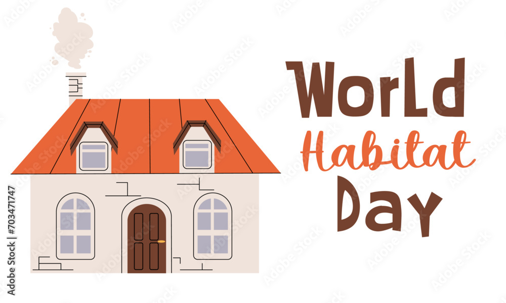 Flat vector illustration of world natural environment day. Cozy home day.