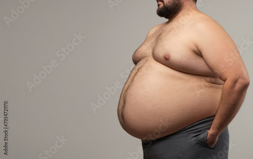 Cropped man with protruding belly