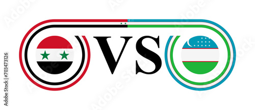 concept between syria vs uzbekistan. vector illustration isolated on white background