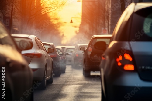 Traffic jams in the city, environmental pollution 