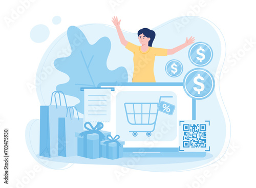 Regular customers or clients receive purchase bonuses  receive discounts and gifts concept flat illustration