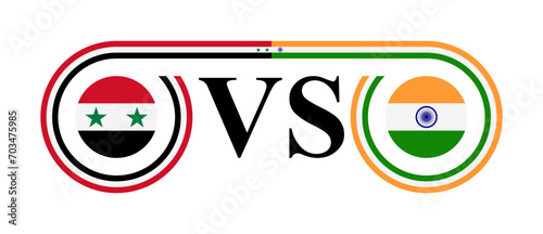 concept between syria vs india. vector illustration isolated on white background