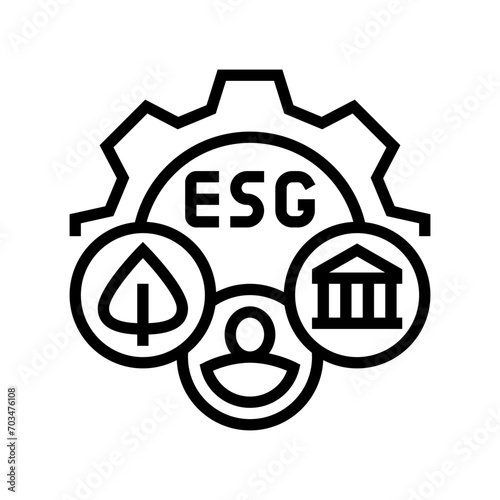 esg environmental social governance line icon vector. esg environmental social governance sign. isolated contour symbol black illustration