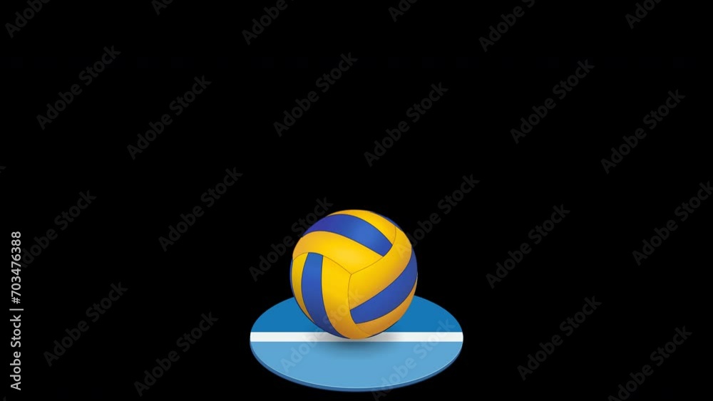 Looped animation of a volleyball bouncing on a piece of volleyball ...