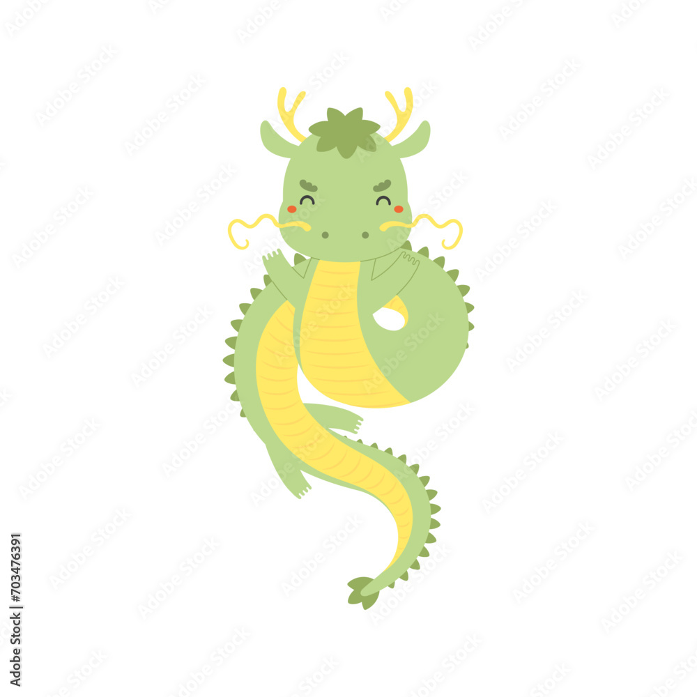 2024 Asian zodiac sign, cute Chinese dragon flat character illustration. Hand drawn vector illustration, isolated on white. Kawaii cartoon style design. Lunar New Year holiday card, banner element 2024 Asian zodiac sign, cute Chinese dragon flat character illustration. Hand drawn vector illustration, isolated on white. Kawaii cartoon style design. Lunar New Year holiday card, banner element