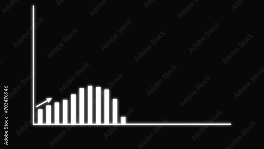 Abstract business growth and graph chart icon animation background Abstract business growth and graph chart icon animation background