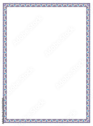 Vector Square frame checkered pattern. Rectangular frame with mosaic pattern for photo or text. Colorful squares mosaic pattern frame .