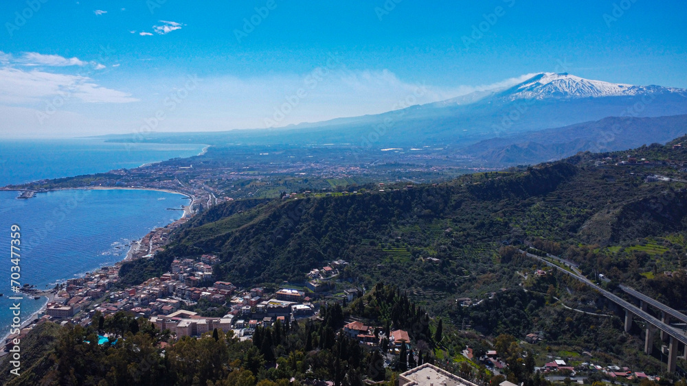 Etna volcano view form Taormina