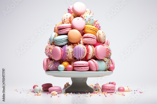 pink cake on white background