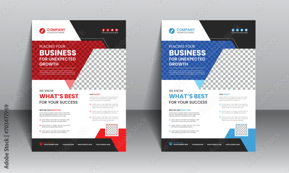 Obraz premium Flyer design for business, Travel, Education and home sale etc. Brochure in A4 size with colorful design.