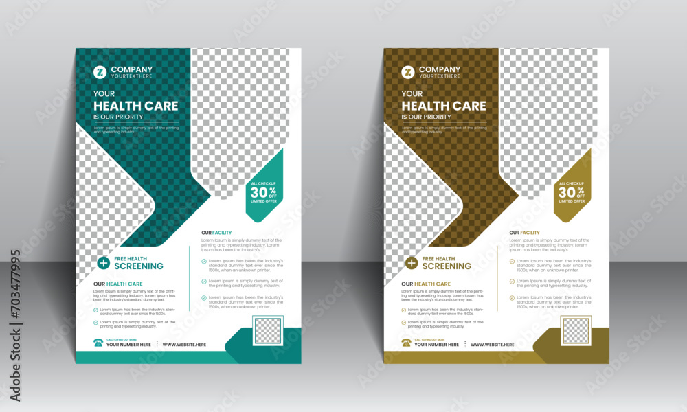 Obraz premium Flyer design for business, Travel, Education and Home sale etc. Brochure in A4 size with colorful design.