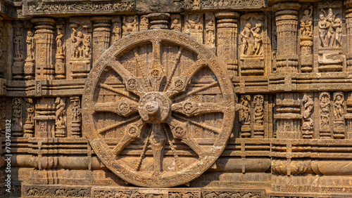 The ancient Sun (surya) Temple at Konark in Orrisa India photo
