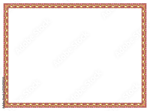 Vector Square frame checkered pattern. Rectangular frame with mosaic pattern for photo or text. Colorful squares mosaic pattern frame .
