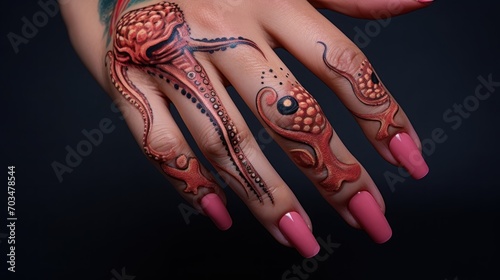 Manicure: long nails in pink colors