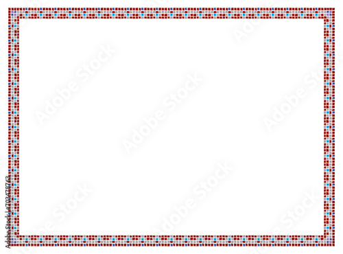 Vector Square frame checkered pattern. Rectangular frame with mosaic pattern for photo or text. Colorful squares mosaic pattern frame .