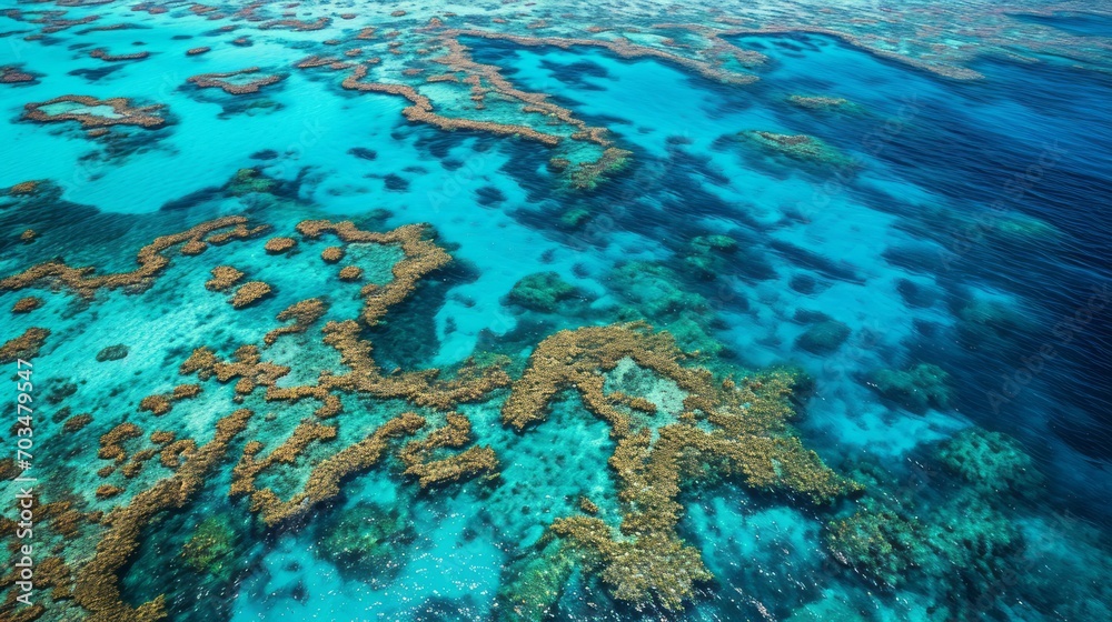 Eco-Kaleidoscope: Aerial View of a Lush Barrier Reef