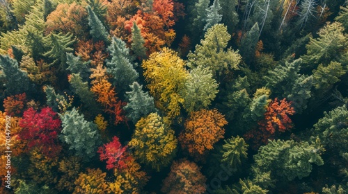 Fall from Above: A Patchwork of Vibrant Forest Hues