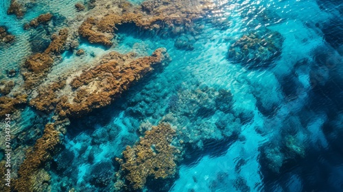 Nature's Aquatic Tapestry: Barrier Reef from Above