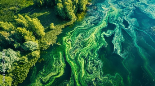 Nature's Palette: Vivid Algae Patterns from Above