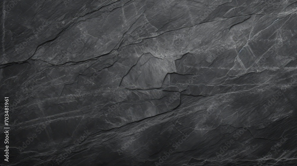 Naklejka premium Texture of a black gray old scratched slate and stone with space for text