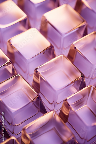 Abstract background of pastel violet ice cubes.