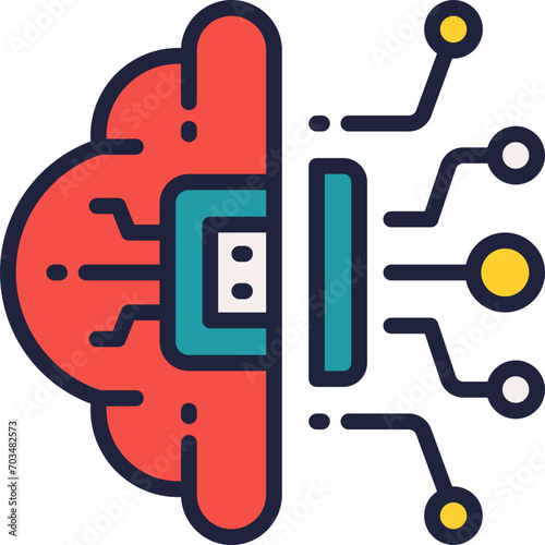 artificial intelligence icon. vector filled color icon for your website, mobile, presentation, and logo design.