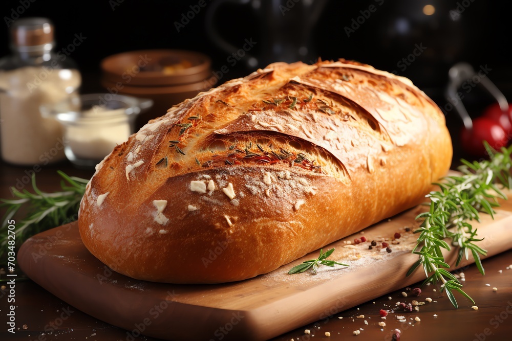 grain bread loaf with seed toping