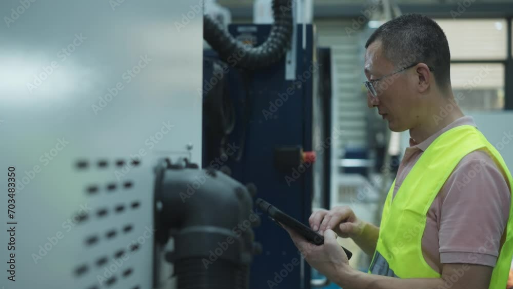 engineering working in factory