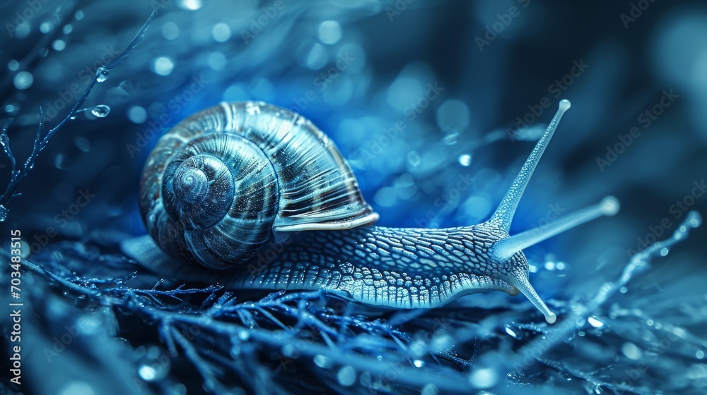 A detailed abstract style x-ray image capturing the spiral elegance of a snail's shell. - obrazy, fototapety, plakaty 