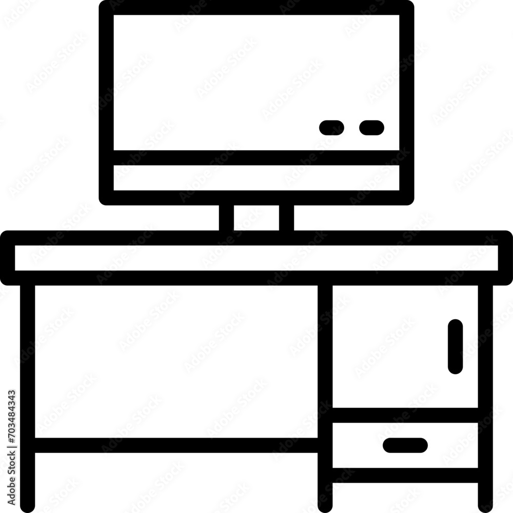 work desk icon. vector line icon for your website, mobile, presentation, and logo design. work desk icon. vector line icon for your website, mobile, presentation, and logo design.