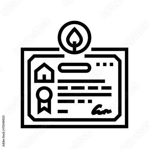 certification green building line icon vector. certification green building sign. isolated contour symbol black illustration