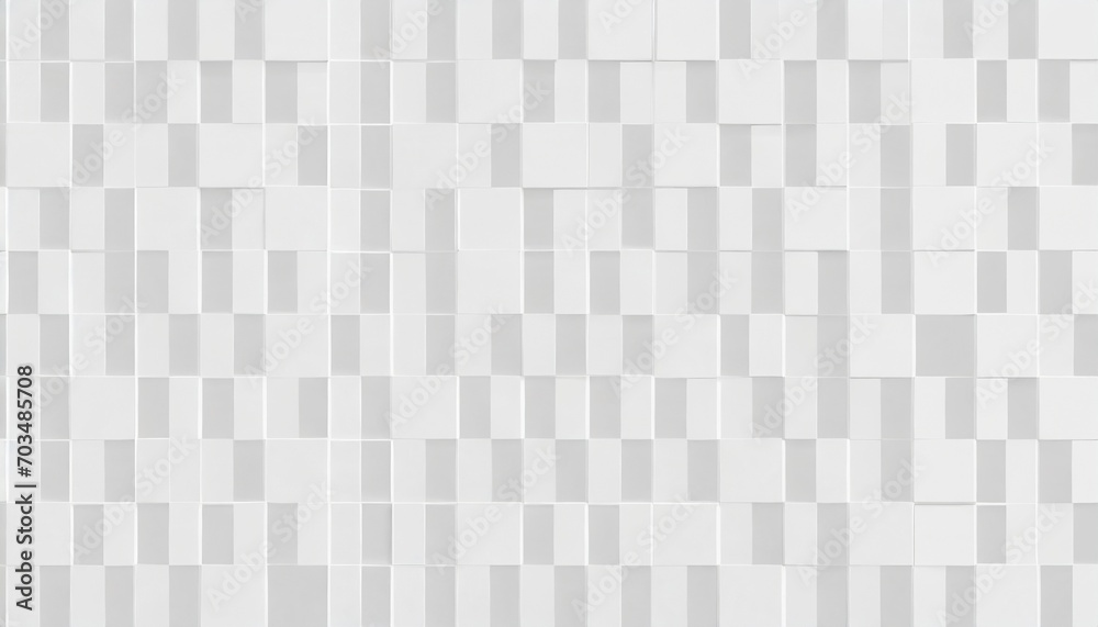 randomly positioned and scaled white cube boxes block background wallpaper banner geometry pattern - obrazy, fototapety, plakaty 