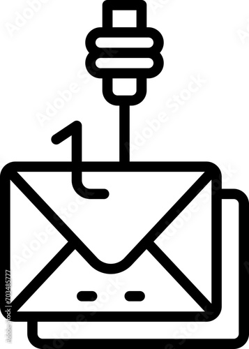 email phishing icon. vector line icon for your website, mobile, presentation, and logo design.